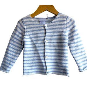 NWT Elegant Baby Blue Cotton Knit Baby Cardigan Sweater 12 Months